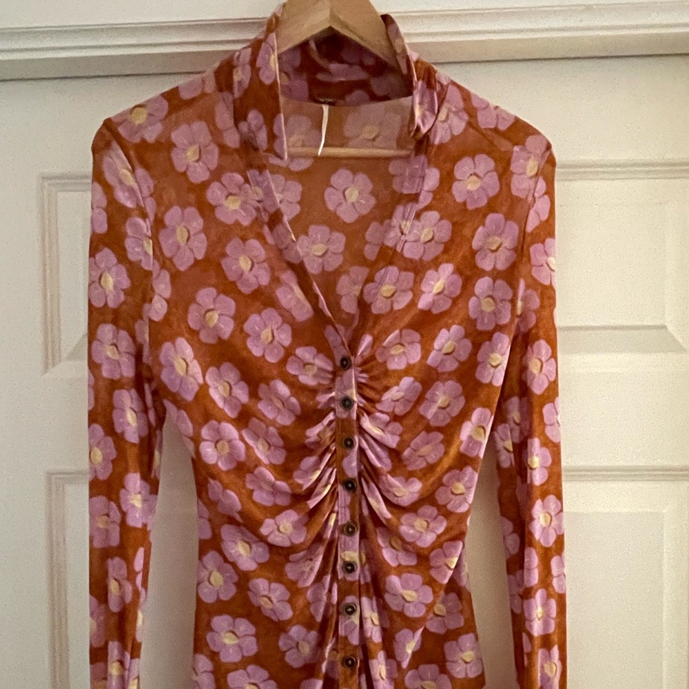 NWOT: Free People Floral Top